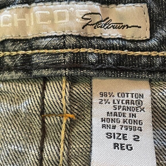 Chico’s Straight Leg Stretch Platinum Denim Jeans - Picture 4 of 6